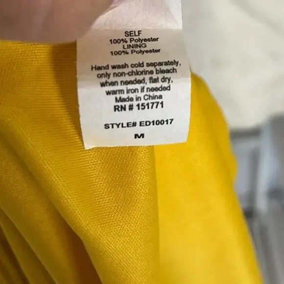 Le Lis Women’s Size M Yellow Polka Dot Lace Up Waist Lined A Line Dress #0481 - Picture 10 of 14